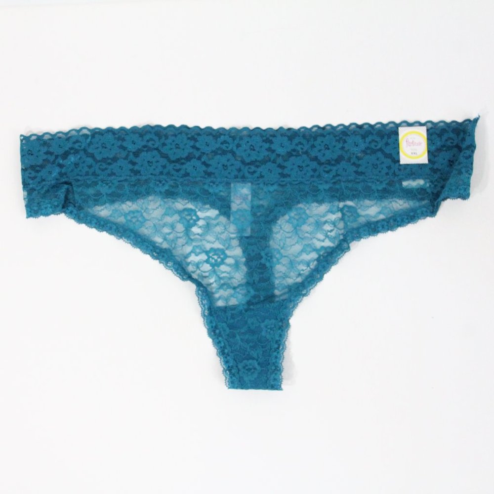 Flirtitude Lace Thong New Women Sheer Panty XXL JcPenney Underwear